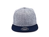 Snap melange cap, melange grey/navy