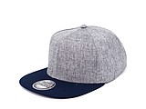 Snap melange cap, melange grey/navy