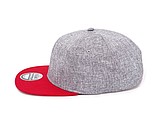 Snap melange cap, melange grey/red