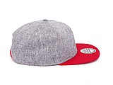 Snap melange cap, melange grey/red