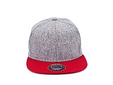 Snap melange cap, melange grey/red