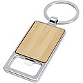 Snapper bamboo keychain with bottle opener, natural