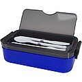 Snappy lunch box and cutlery set, blue