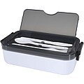Snappy lunch box and cutlery set, white