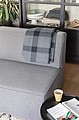 Soft plaid fleece blanket, anthracite