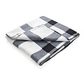 Soft plaid fleece blanket, white