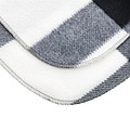 Soft plaid fleece blanket, white