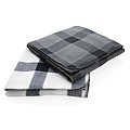 Soft plaid fleece blanket, white