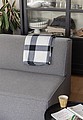 Soft plaid fleece blanket, white