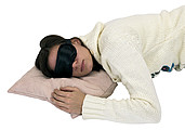 Soft sleeping mask, adjustable elastic band with plastic closure,colour black
