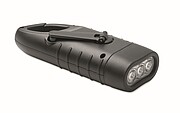 Solar torch with dynamo crank, black