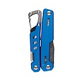 Solid multitool with carabiner, blue