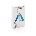 Solid multitool with carabiner, blue