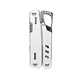 Solid multitool with carabiner, silver