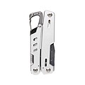 Solid multitool with carabiner, silver