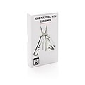 Solid multitool with carabiner, silver