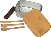 Spacious Stainless Steel Lunchbox with Bamboo Lid
