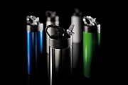 Sport bottle with straw, silver