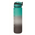 Sports water bottle RPET 1L, black/blue
