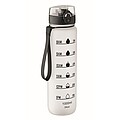 Sports water bottle RPET 1L, transparent white
