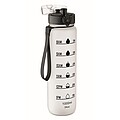 Sports water bottle RPET 1L, transparent white