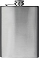 Stainless metal hip flask, grey