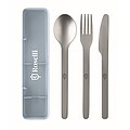Stainless steel cutlery set, baby blue