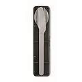 Stainless steel cutlery set, black