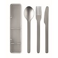 Stainless steel cutlery set, grey