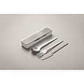 Stainless steel cutlery set, white