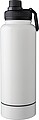 Stainless steel double-walled drinking bottle 1000 ml Nathaniel, white