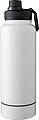 Stainless steel double-walled drinking bottle 1000 ml Nathaniel, white