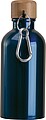 Stainless steel drinking bottle with carabiner, 400ml, dark blue