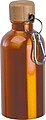 Stainless steel drinking bottle with carabiner, 400ml, orange