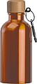 Stainless steel drinking bottle with carabiner, 400ml, orange