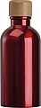 Stainless steel drinking bottle with carabiner, 400ml, red