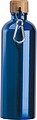 Stainless steel drinking bottle with carabiner, 750ml, blue