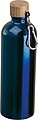 Stainless steel drinking bottle with carabiner, 750ml, dark blue