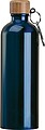 Stainless steel drinking bottle with carabiner, 750ml, dark blue