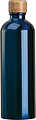 Stainless steel drinking bottle with carabiner, 750ml, dark blue