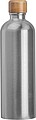 Stainless steel drinking bottle with carabiner, 750ml, grey