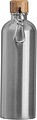 Stainless steel drinking bottle with carabiner, 750ml, grey