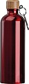 Stainless steel drinking bottle with carabiner, 750ml, red