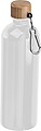 Stainless steel drinking bottle with carabiner, 750ml, white
