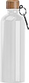 Stainless steel drinking bottle with carabiner, 750ml, white