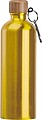 Stainless steel drinking bottle with carabiner, 750ml, yellow