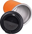 Stainless steel drinking cup 350ml, orange