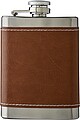 Stainless steel hip flask Cedric, brown