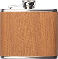 Stainless Steel Hip Flask with wooden Coating