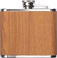 Stainless Steel Hip Flask with wooden Coating